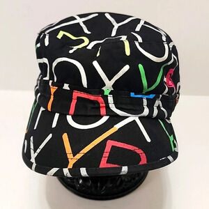 ROXY Women's Small Size Black Multicolor Cotton Cap Elastic Back Adjustment Hat